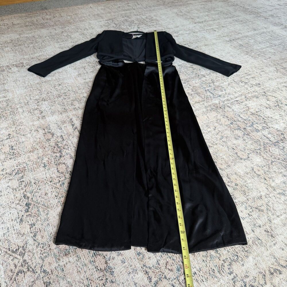 Brandon Maxwell Cut Out Coat Top In Black Size 10 MSRP $2795 Silk Evening Coat - Picture 6 of 15